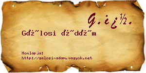 Gálosi Ádám névjegykártya