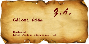 Gálosi Ádám névjegykártya